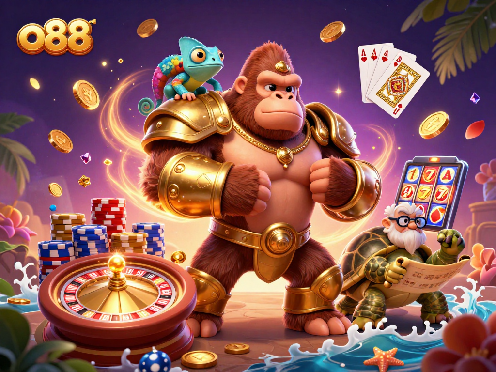Engage in thrilling gaming adventures at o88, where the gorilla king and friends lead the action.