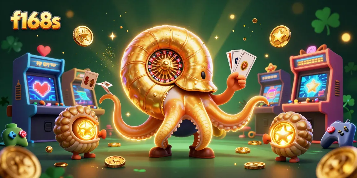 Experience thrilling gameplay at f168s with a vibrant, interactive casino scene showing a giant nautilus as a roulette wheel.