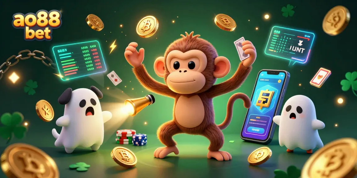 Experience ao88 bet with vibrant gaming action in an ultra-detailed haunted casino scene.