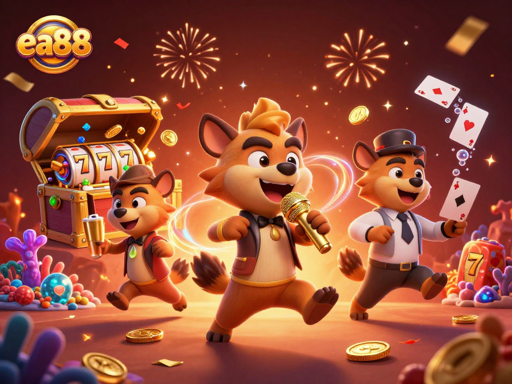 Join the fun at ea88's vibrant comedy casino club with hyenas showcasing comedy and drinks!