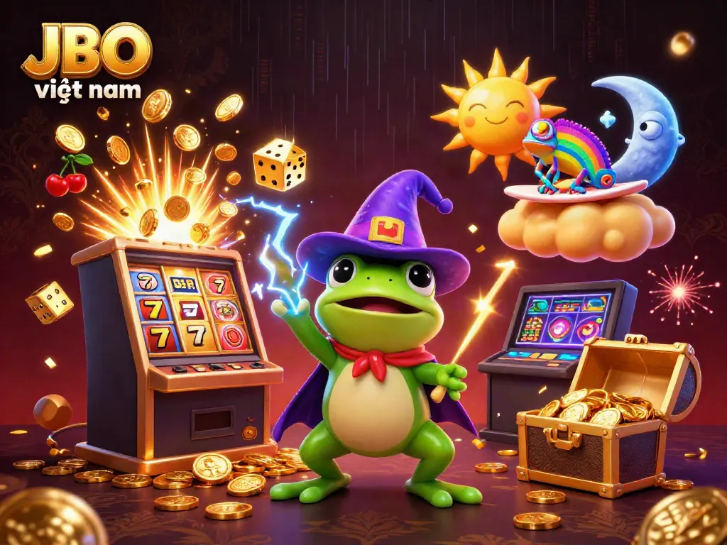 Experience the thrill of winning at JBO việt nam with golden coins raining and dynamic casino elements.