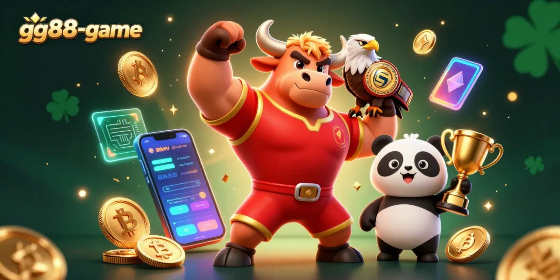 Join the gg88-game action with vibrant characters winning cryptocurrency rewards in this lively casino scene.