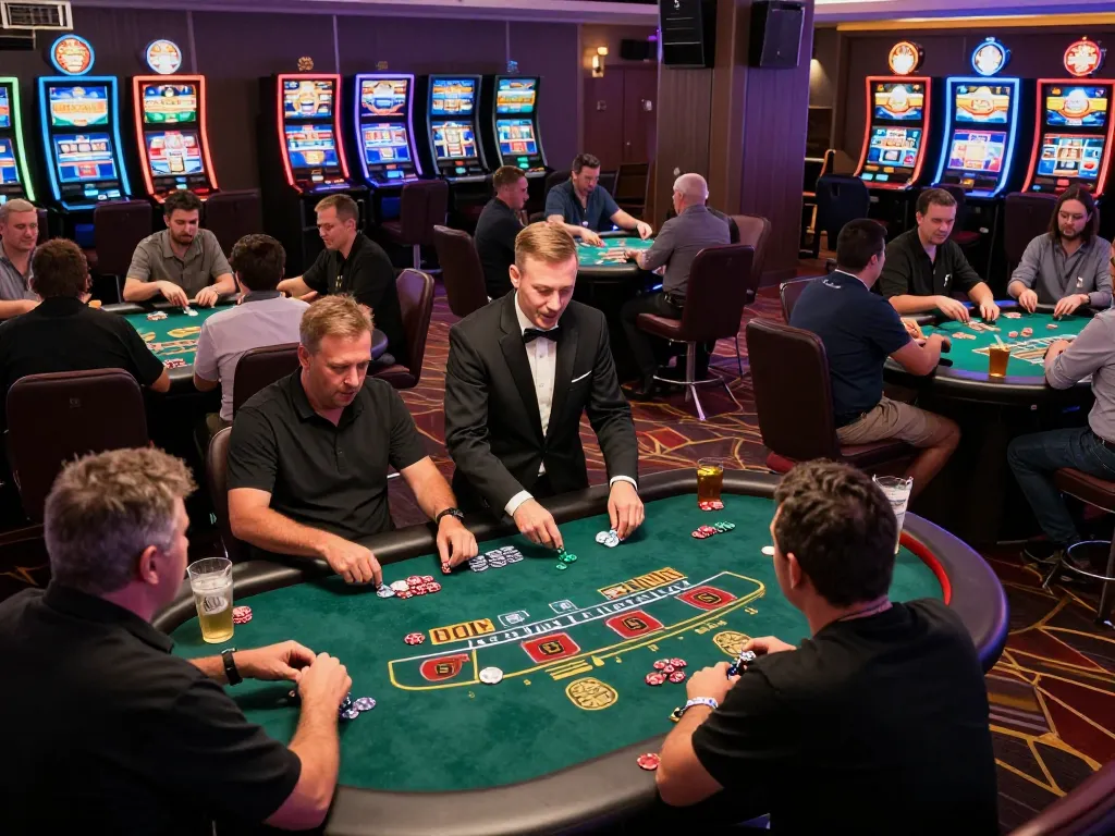 Players enjoying thrilling games at a casino floor, highlighting the excitement of uu88 bet.