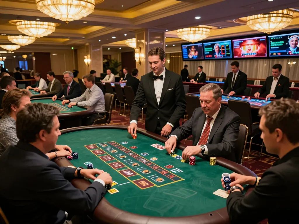 Players at Net88 engaging in live casino games with professional dealers and elegant decor.