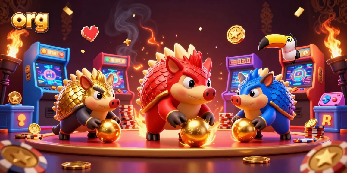 Rival pangolins rolling through poker chips in a vibrant gaming scene at org.