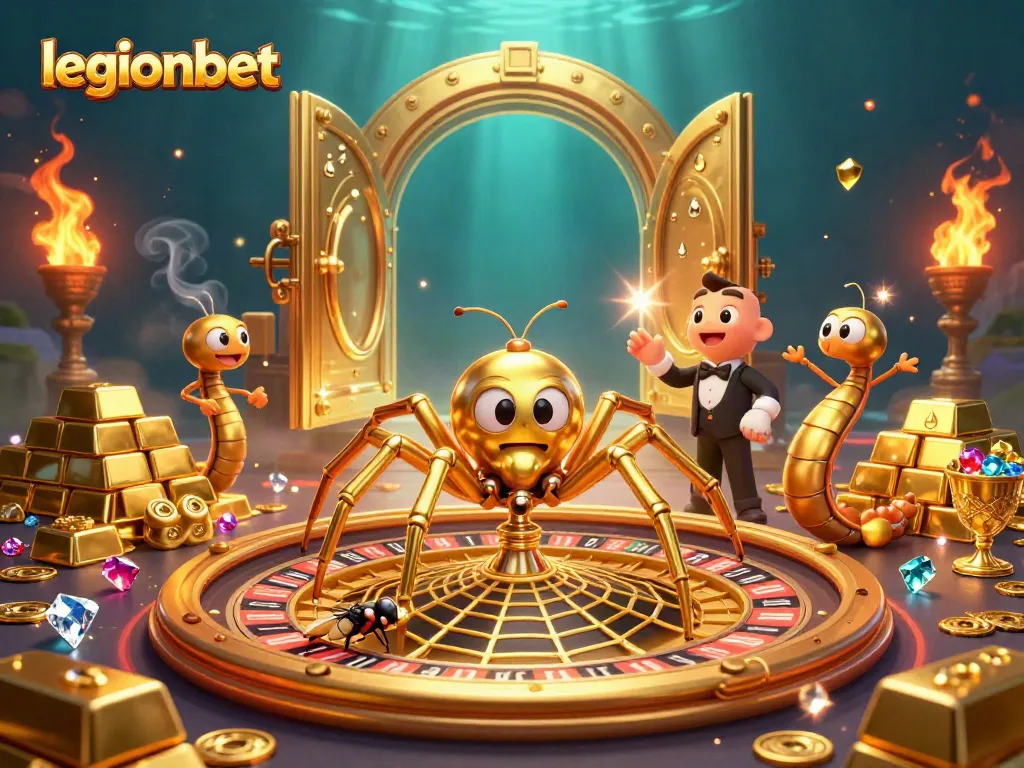 Experience thrilling bets at legionbet with a golden web roulette and enchanting game elements.