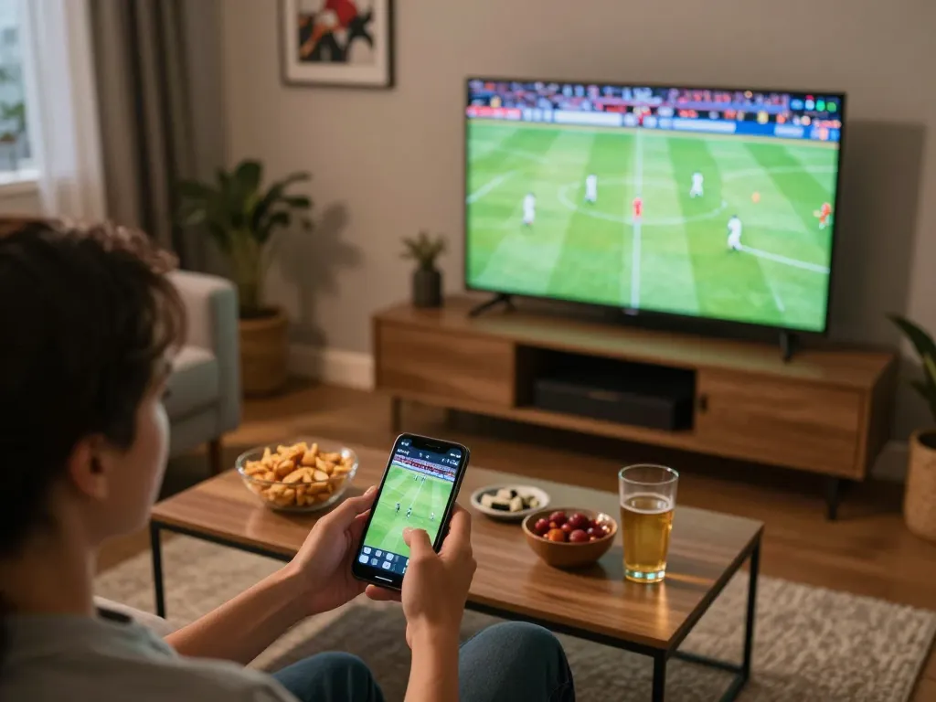 Socolive sports betting experience while watching a live football match on TV.