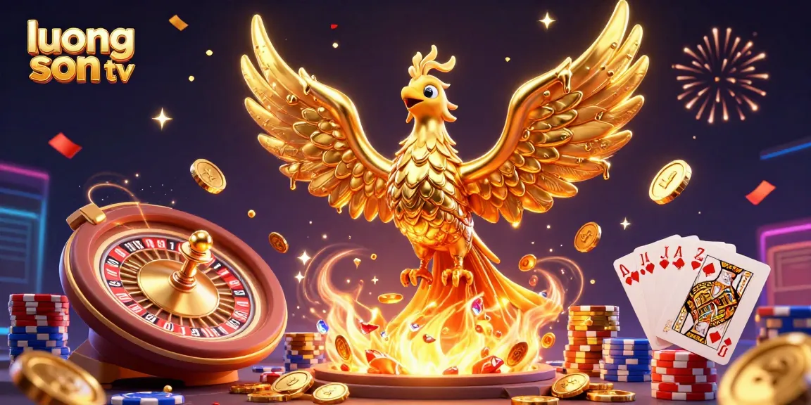 Experience thrilling gameplay with luong son tv, featuring golden phoenix and vibrant casino elements.