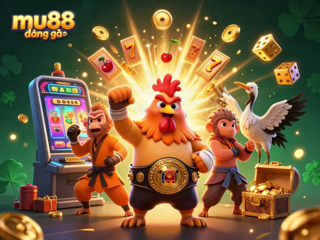 Engage with mu88 đăng nhập and experience thrilling casino dynamics in a vibrant illustrated scene.
