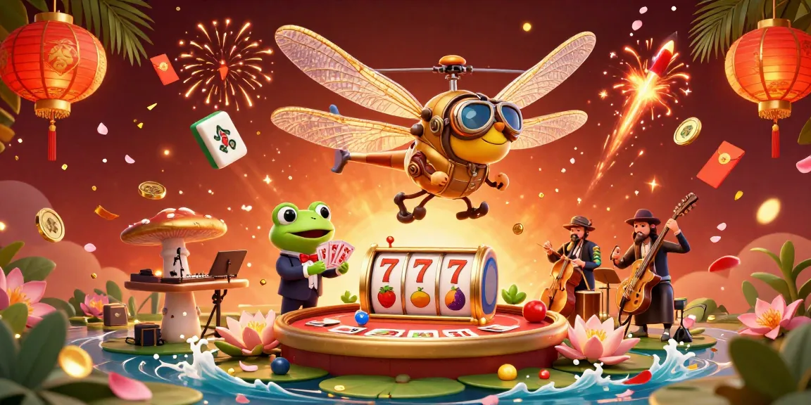 DABET engages players with exciting slot reels and rich casino elements in a vibrant 3D scene.
