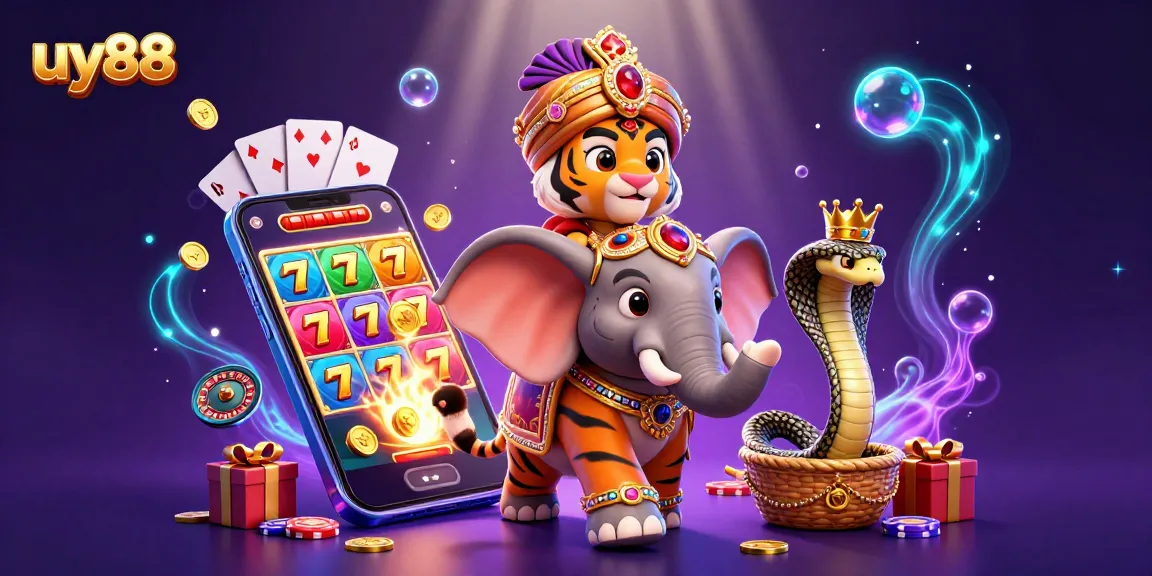 Experience exciting gaming adventures with uy88's dynamic casino culture illustration featuring a jewel-encrusted scene.
