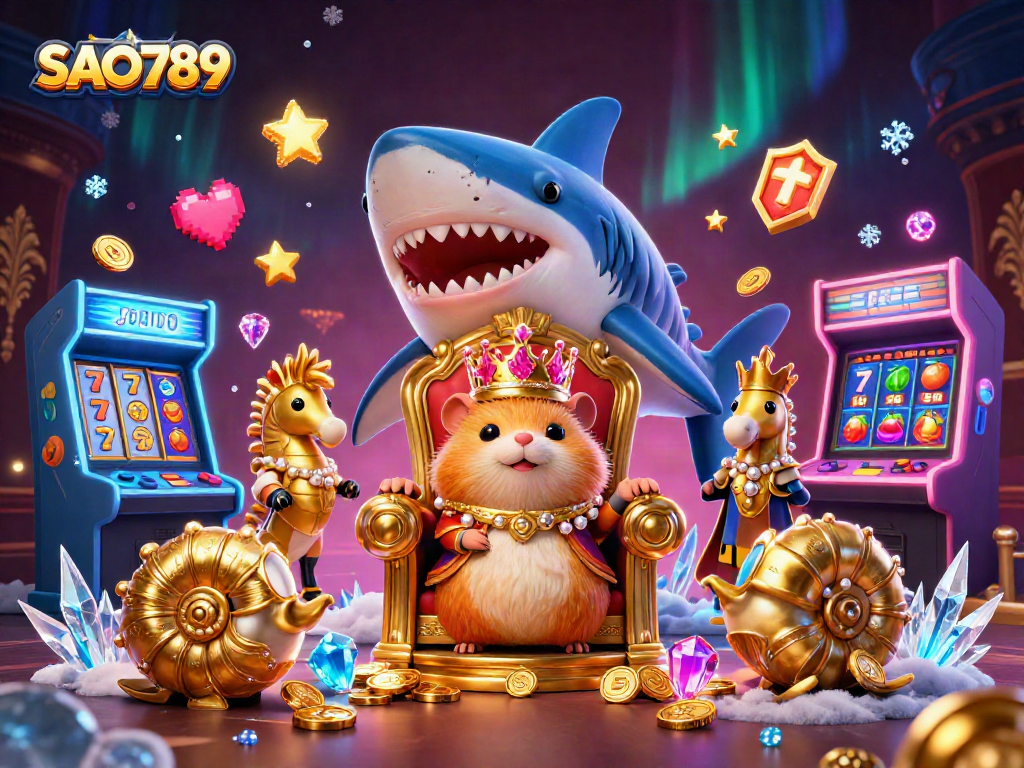Experience immersive fun with SAO789's creative casino-themed illustration featuring vibrant gaming elements.