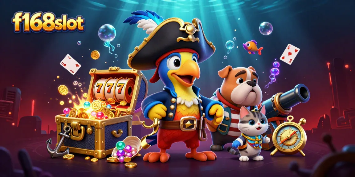 Engage with f168slot's pirate-themed gaming adventure featuring dynamic slot reels and treasure elements