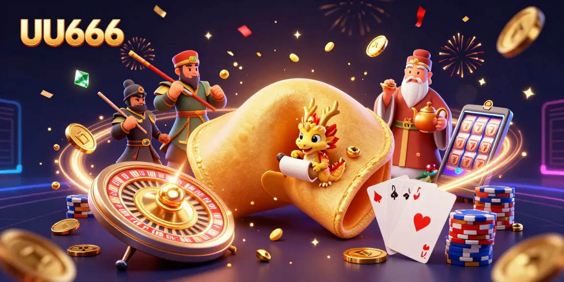 Experience the thrill of UU666 with dynamic golden elements and a vibrant casino atmosphere.