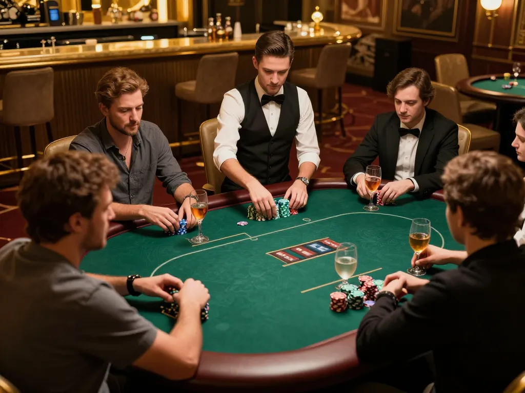 TR88 poker tournament scene showcasing players engaged in high-stakes gameplay with stylish decor