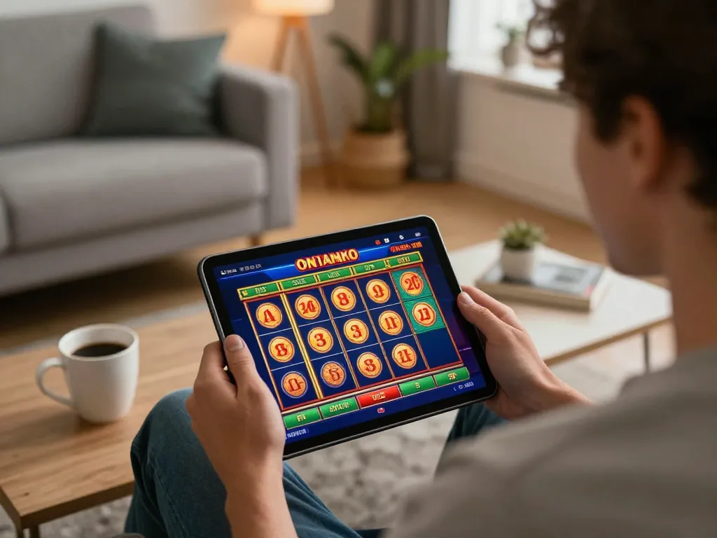Player engaging in thrilling online slot games at home with tg88 for an exciting gaming experience.