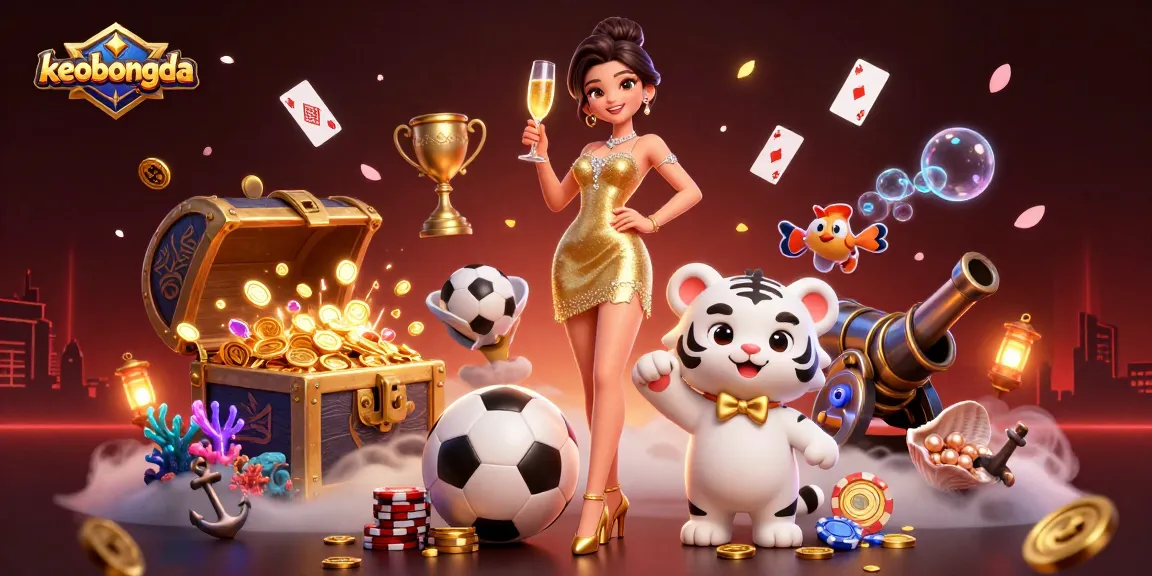 Bet on exciting outcomes with keobongda in a lavish casino scene featuring winnings and playful elements.
