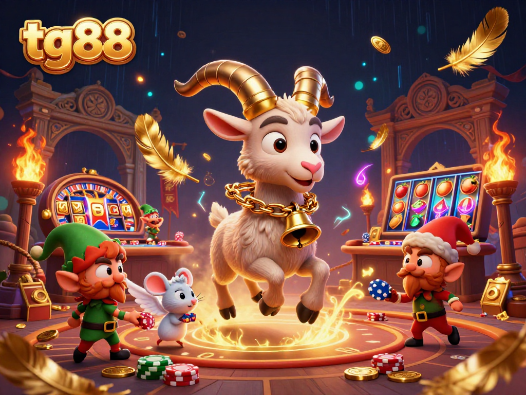 Experience the thrilling tg88 gaming atmosphere with lively characters in a vibrant online casino.